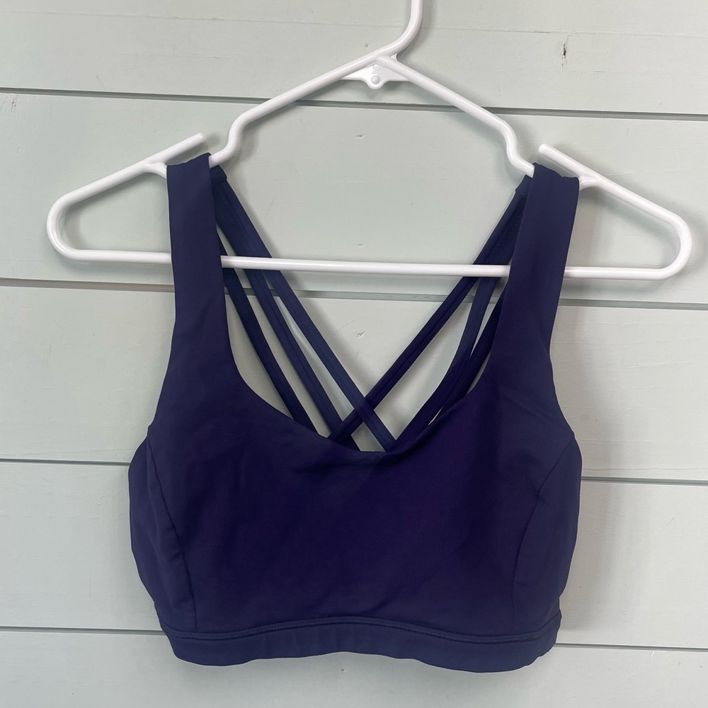 Lululemon free to be serene bra dark blue purple women's size 8
